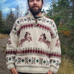 Handmade Vintage 1980s Las Americas 100% Wool Sweater / Ecuador Wool / UniSex